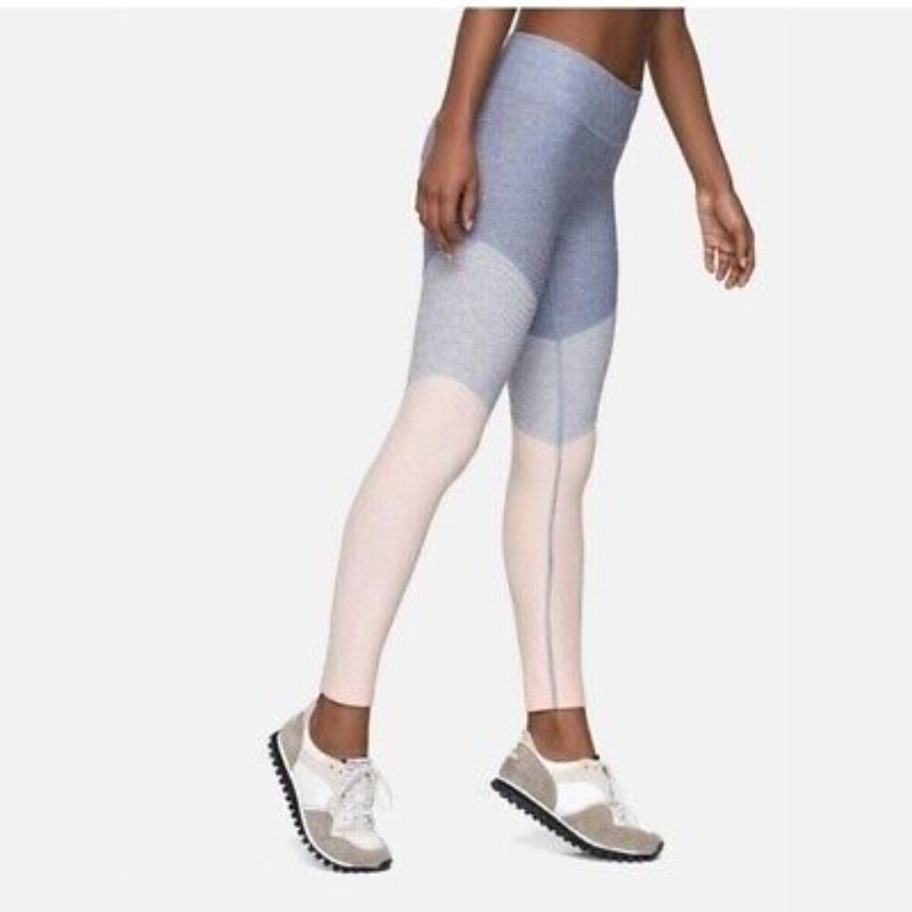 Outdoor Voices Blue and Gray Colorblock Leggings